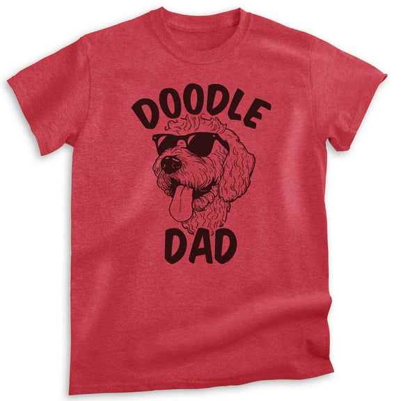 Doodle Dad T-shirt, Unisex Men's Shirt, Golden Doodle Owner, Best Dog Dad Gift, Heather Red, XX-Large