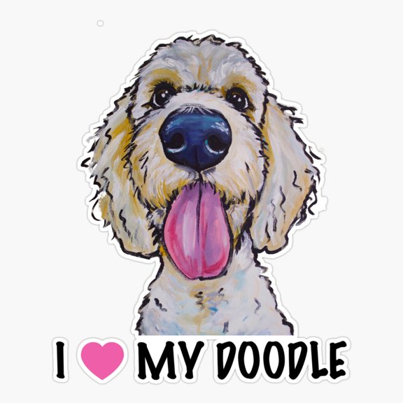 Doodle Dog Love Pet Sticker