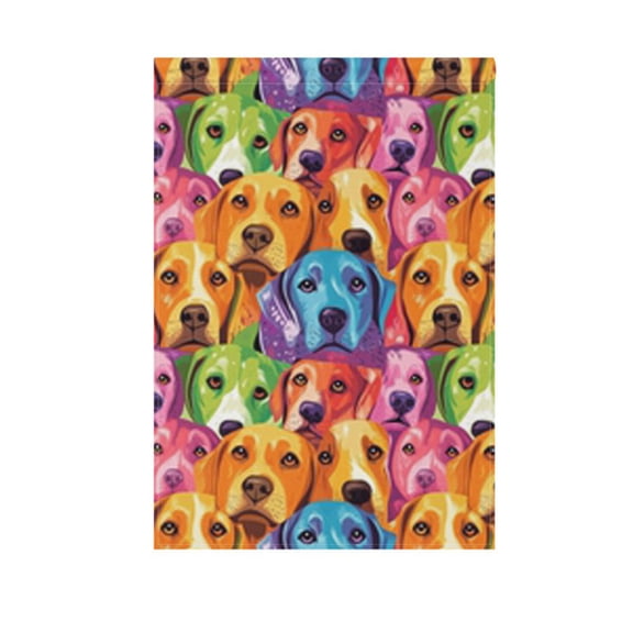 Doodle Dog Paper Pattern Garden Flag Double Sided 12 x 18/28 x 40 Inch Yard Flag Home Outdoor Yard Patio Lawn Decor