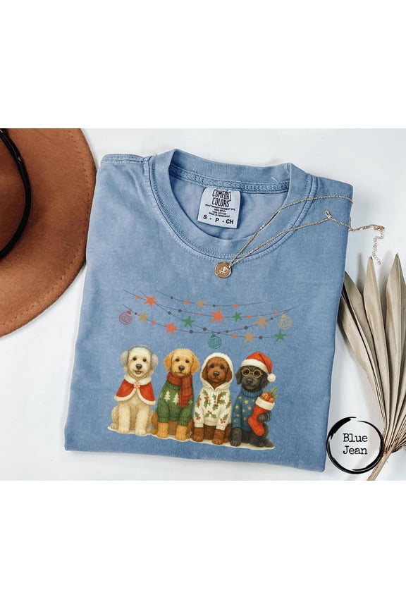 Doodle Dog Winter Labradoodle Winter Goldendoodle Seasonal T-Shirt All Size S-3XL