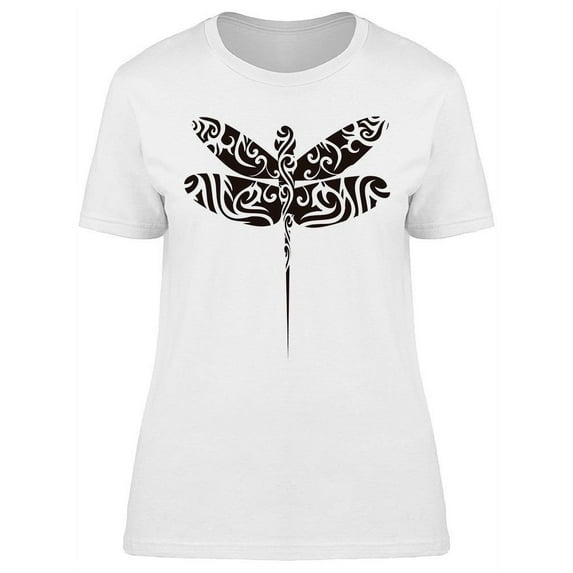 Doodle Dragonfly Art T-Shirt Women -Image by Shutterstock, Female XX-Large