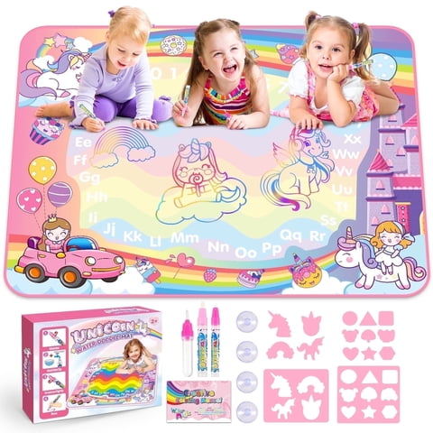 Doodle Drawing Mat, Magic Writing Mat Toddler Toys Ages 3 4 5, Gifts for 3 4 5 6 Years Old Girls, Learning Toys for Girls Toddlers Age 3-7