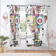 thumbnail image 1 of Doodle Face Abstract Blackout Curtains 63 inch Length 2 Panels Window Decoration Curtains for Bedroom Living Room, 1 of 6