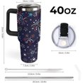 thumbnail image 1 of Doodle Fireworks Stars Tumbler with Lid And Straw 40oz Holiday Colorful Stainless Steel Cup Insulated, Large Capacity Car Cup, Leakproof Travel Tumbler Coffee Mug with Handle, 1 of 6