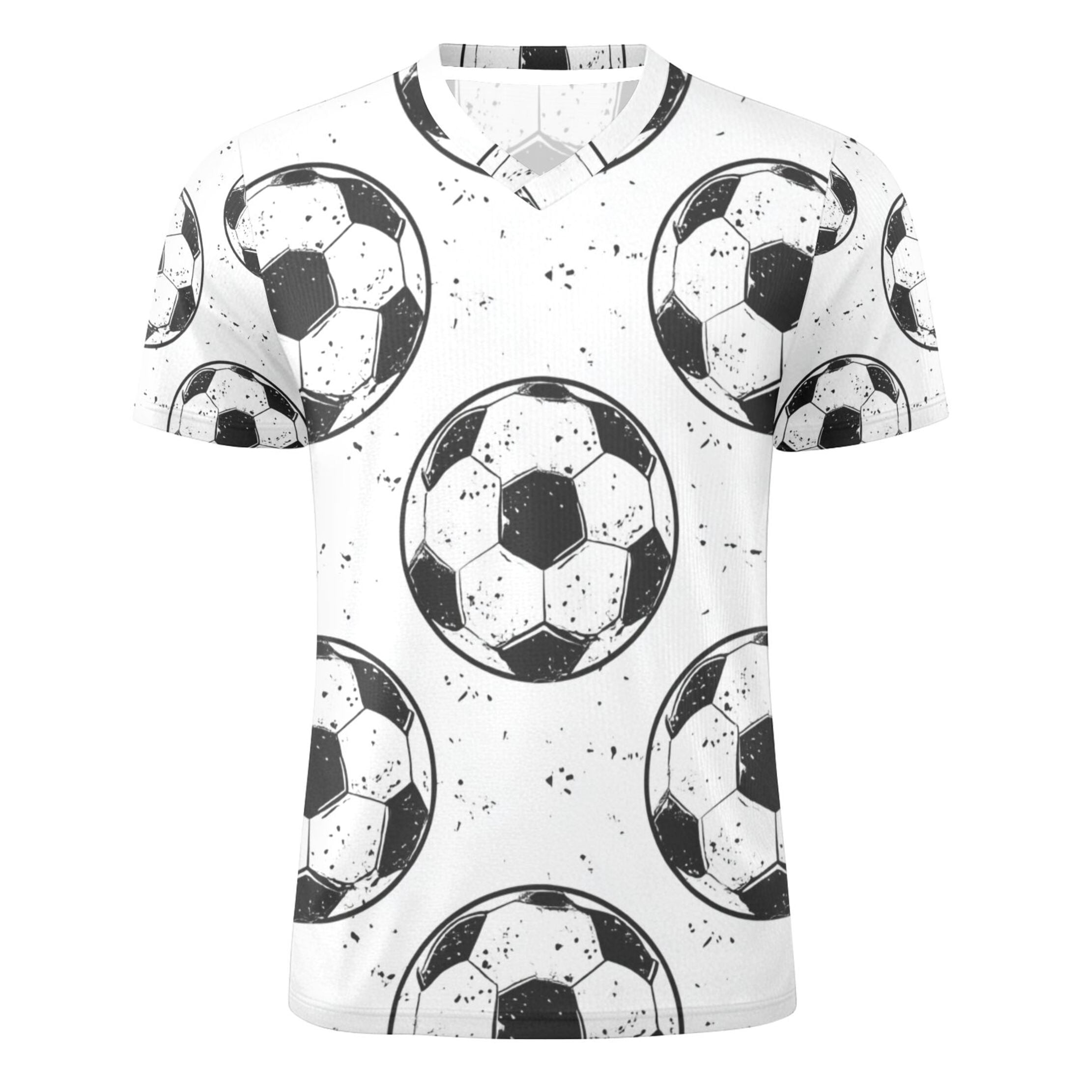 Doodle Football Patterns Men's Sports Jerseys Athletic T-Shirt Football Referee Short Sleeves Shirt L
