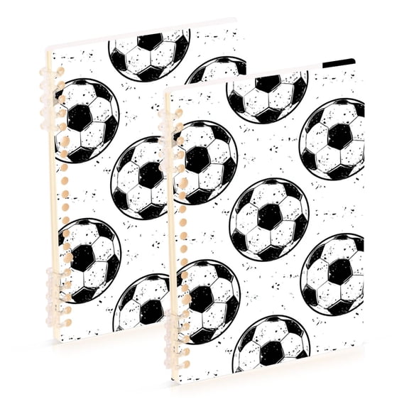 Doodle Football Patterns Notebook Detachable Coil Notebook Diary Plan Book A5 Size 60 Pages 1 Pack
