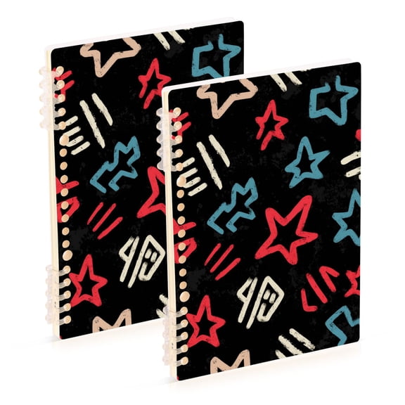 Doodle Graffiti in Red Blue White Notebook Detachable Coil Notebook Diary Plan Book A5 Size 60 Pages 1 Pack