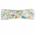 thumbnail image 1 of Doodle Headband, Pastel Tones Butterflies and Buttons Scrapbook Style Creative Childish Print, Elastic and Soft Women's Bandana for Sports and Everyday Use, Grey Red Coconut, by Ambesonne, 1 of 3
