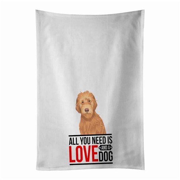 Doodle Liver #2 White Kitchen Towel Set of 2 19 in x 28 in