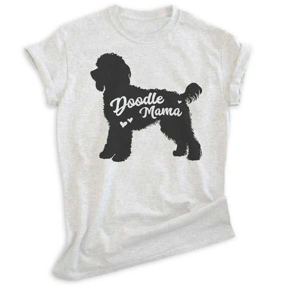 Doodle Mama T-shirt, Unisex Women's Shirt, Golden Doodle Owner, Best Dog Mama Gift, Heather Ash, Medium