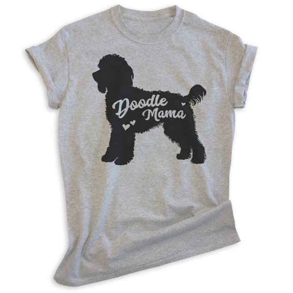 Doodle Mama T-shirt, Unisex Women's Shirt, Golden Doodle Owner, Best Dog Mama Gift, Heather Gray, Small