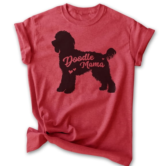 Doodle Mama T-shirt, Unisex Women's Shirt, Golden Doodle Owner, Best Dog Mama Gift, Heather Red, Large