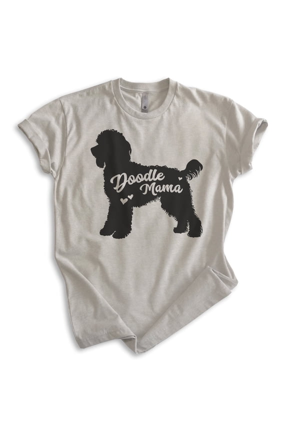 Doodle Mama T-shirt, Unisex Women's Shirt, Golden Doodle Owner, Best Dog Mama Gift, Light Silk Gray, XX-Large