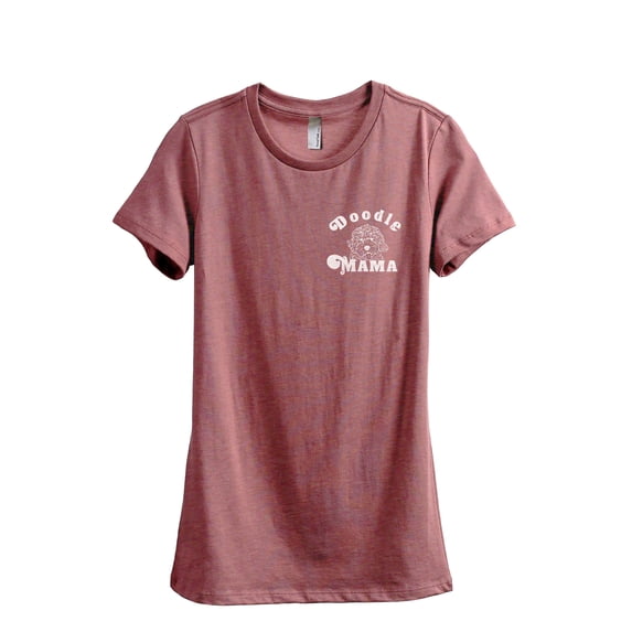 Doodle Mama Women's Fashion Relaxed T-Shirt Tee Heather Rouge Medium