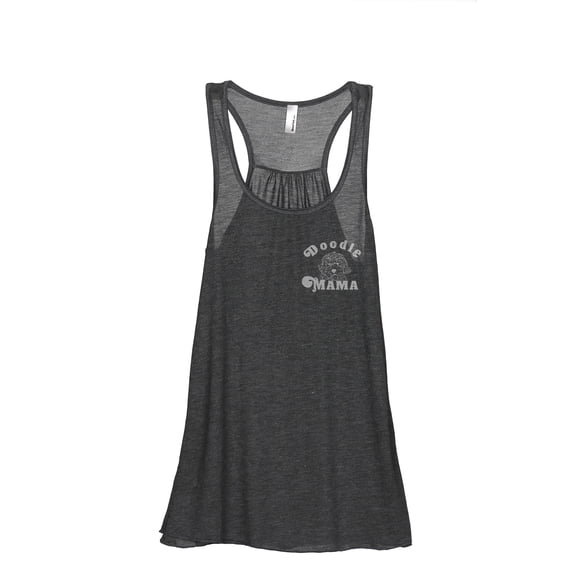 Doodle Mama Women's Fashion Sleeveless Flowy Racerback Workout Yoga Tank Top Charcoal Grey Small