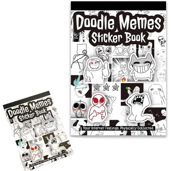 Doodle Meme Sticker Book, Fun Hand-Drawn Graffiti Stickers, DIY Doodle Memes Sticker Book - 460 Hand Drawn Stickers, Suitable for Laptops, Notebooks, Planners, and Phone Cases (1PCS)