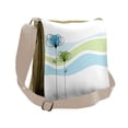 thumbnail image 1 of Doodle Messenger Bag, Summer Flowers, Unisex Cross-body, by Ambesonne, 1 of 2