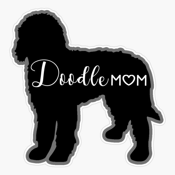 Doodle Mom Black Dog Sticker