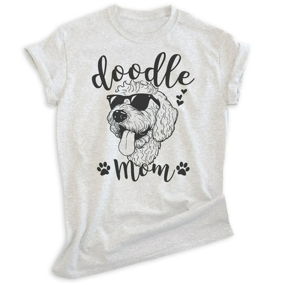 Doodle Mom T-shirt, Unisex Women's Shirt, Golden Doodle Owner, Best Dog Mom Gift, Heather Ash, Medium