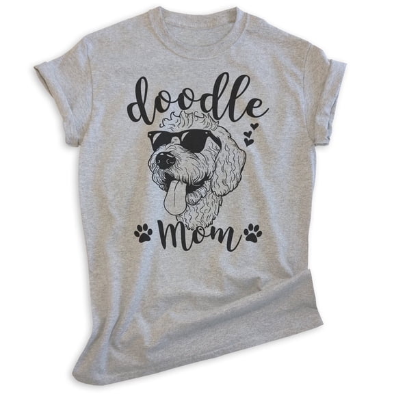 Doodle Mom T-shirt, Unisex Women's Shirt, Golden Doodle Owner, Best Dog Mom Gift, Heather Gray, X-Large