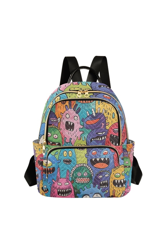 Doodle Monsters Travel Laptop Backpack Casual Daypack Lightweight Bookbag Compartment for Business