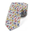 thumbnail image 1 of Doodle Necktie, Colorful Body Care Tools, Dress Tie, 3.7", White and Multicolor, by Ambesonne, 1 of 3