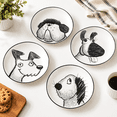 Side Salid Doodle Pawtrait 8.75 Inch Ceramic Salad Plates Set of 4 for Appetizers ...
