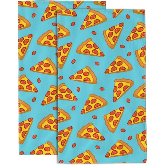 Doodle Pizza Hand Towel for Bathroom Set of 2 Hand Bath Towels Soft Absorbent Decorative Towels for Bathroom Kitchen Yoga Home Decor 14 x 28 in