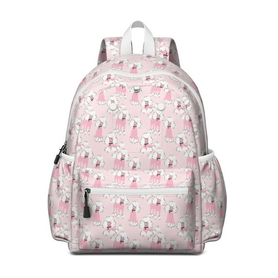 Doodle Poodle Image Backpack for School,Cute School Bag,Schoolbag with Adjustable Shoulder Straps & Padded Back,13.4"x11"x4.7"