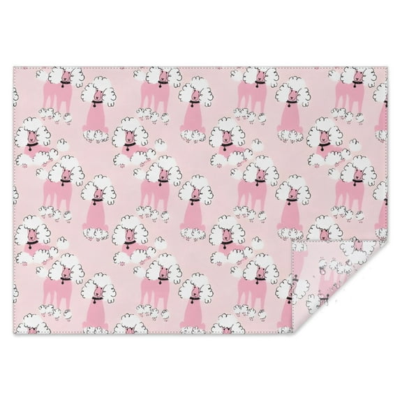 Doodle Poodle Image Rectangle Tablecloth 60"x84",Waterproof Polyester Rectangle Table Cloth, Wipeable Spillproof Polyester Tablecloth for Dining, Camping, Indoor and Outdoor