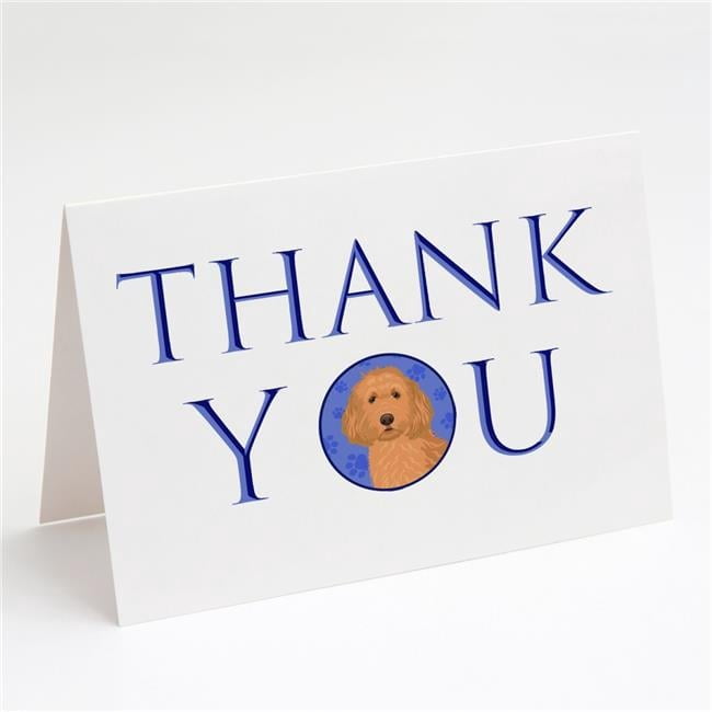 Doodle Red #1 Thank You Greeting Cards and Envelopes Pack of 8 7 in x 5 in