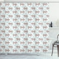 thumbnail image 1 of Doodle Shower Curtain, Polar Bear Animals with Constellation Stars and Milky Way Spirals Cosmos Art, Fabric Bathroom Set with Hooks, 69W X 70L Inches, Blush White Teal, by Ambesonne, 1 of 3