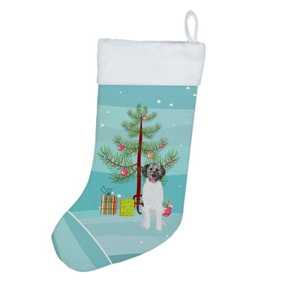 Doodle Silver #3 Christmas Christmas Stocking 13.5 in x 18 in