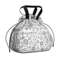 thumbnail image 1 of Doodle Sports Icons Pattern Drawstring Lunch Bag Women - Drawstring Lunch Bag Insulated for Work Office - Stain-Resistant Large Lunchbags for Women with Multi-Pockets, 1 of 6