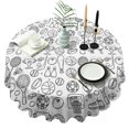 thumbnail image 1 of Doodle Sports Icons Pattern Round Tablecloth 60"x60",Wrinkle Wipeable Table Cloth for Kitchen Dining Room Picnic Patio Party, 1 of 6