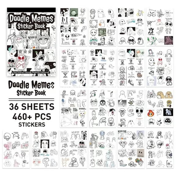 Doodle Sticker Book With Expressive Faces For Journals Planners And DIY on Pouches 80 S Stickers compatible with Motorized Turntable Display for Display Jewelry Products Toddler Girl Stickers Gender