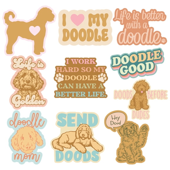 Doodle Sticker Extra Large Stickers Funny Dog Lover Adhesives with Memes