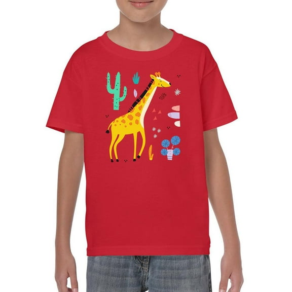 Doodle Style Giraffe T-Shirt Juniors -Image by Shutterstock,  Large