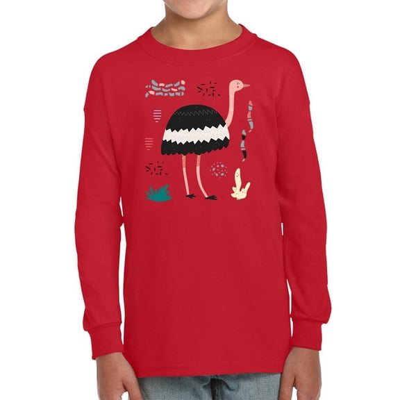 Doodle Style Ostritch Long Sleeve Toddler -Image by Shutterstock, 5 Toddler