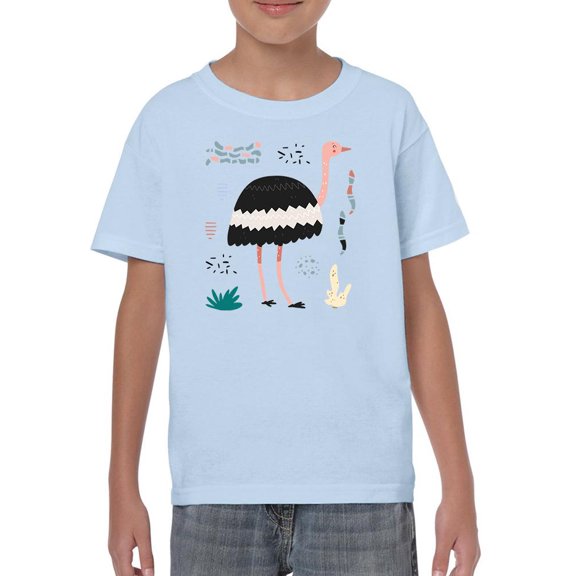 Doodle Style Ostritch T-Shirt Juniors -Image by Shutterstock,  Small
