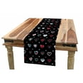 thumbnail image 1 of Doodle Table Runner, Valentine's Day Themeds Love Hand Drawn Heart Pattern Wedding Inspired, Dining Room Kitchen Rectangular Runner, 3 Sizes, by Ambesonne, 1 of 2
