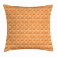 thumbnail image 1 of Doodle Throw Pillow Cushion Cover, Childish Cute Fox Faces Creative Forest Animal Portrait Kids Character Print, Decorative Square Accent Pillow Case, 18 X 18 Inches, Dark Orange White, by Ambesonne, 1 of 2