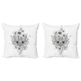 thumbnail image 1 of Ambesonne Cat Throw Pillow Cover 2 Pack, Hand Drawn Cat Image, 24", Black White, 1 of 2