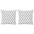 thumbnail image 1 of Doodle Throw Pillow Cushion Cover Pack of 2, Hand Drawn Hearts Sketched into Cloud Like Fluffs in Monochrome Style, Zippered Double-Side Digital Print, 4 Sizes, Charcoal Grey and White, by Ambesonne, 1 of 2