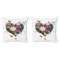 thumbnail image 1 of Ambesonne Love Throw Pillow Cover 2 Pack, Love Doodle Hearts, 18", Multicolor, 1 of 5