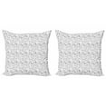 thumbnail image 1 of Ambesonne Cartoon Throw Pillow Cover 2 Pack, Stars and Crescent Moon, 20", Black White, 1 of 2