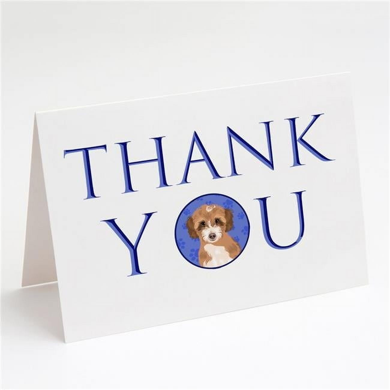 Doodle Tricolor #2 Thank You Greeting Cards and Envelopes Pack of 8 7 in x 5 in