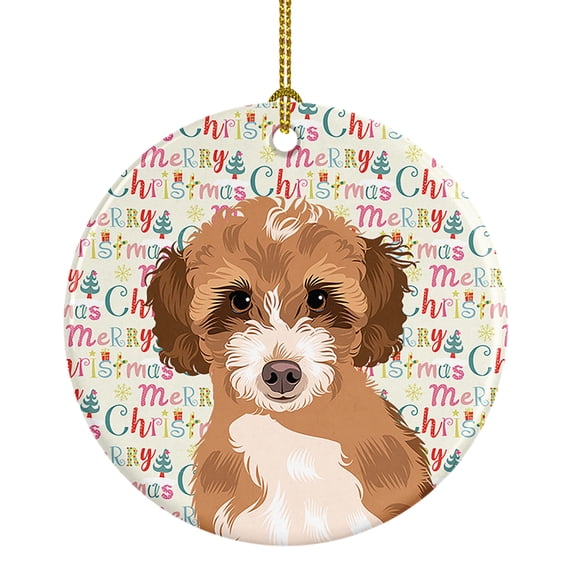 Doodle Tricolor #2 Christmas Ceramic Ornament 2.8 in x 2.8 in
