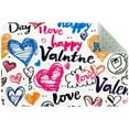 Doodle Valentine's Day Hearts Small Washable Are Rug, Indoor/Outdoor
