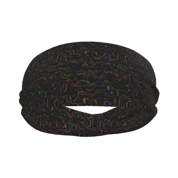 Doodle dinosaur Sports Headband for Women Men, Running Headband Sweat Bands for Cycling, Yoga, Spa, Athleti, Workout - Moisture Wicking Hairband